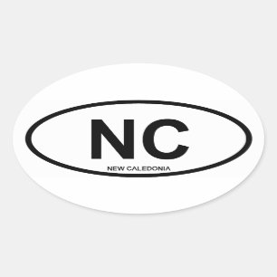 Pegatina Ovalada Nueva Caledonia "NC "
