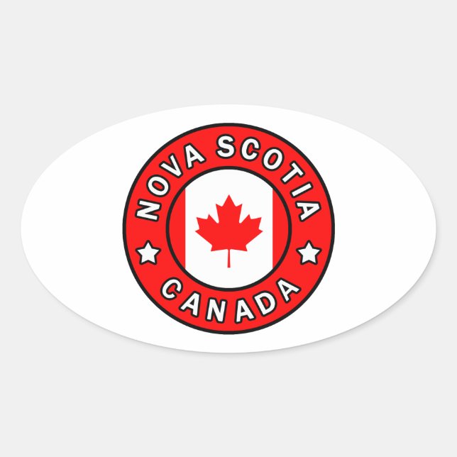 Pegatina Ovalada Nueva Escocia Canadá (Anverso)