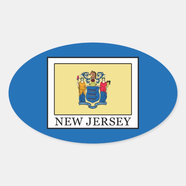 Pegatina Ovalada Nueva Jersey (Anverso)
