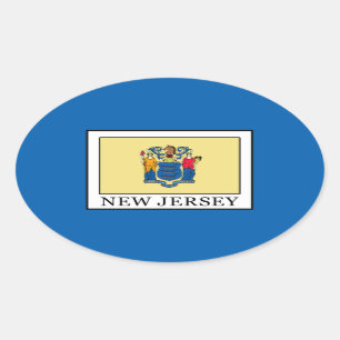 Pegatina Ovalada Nueva Jersey