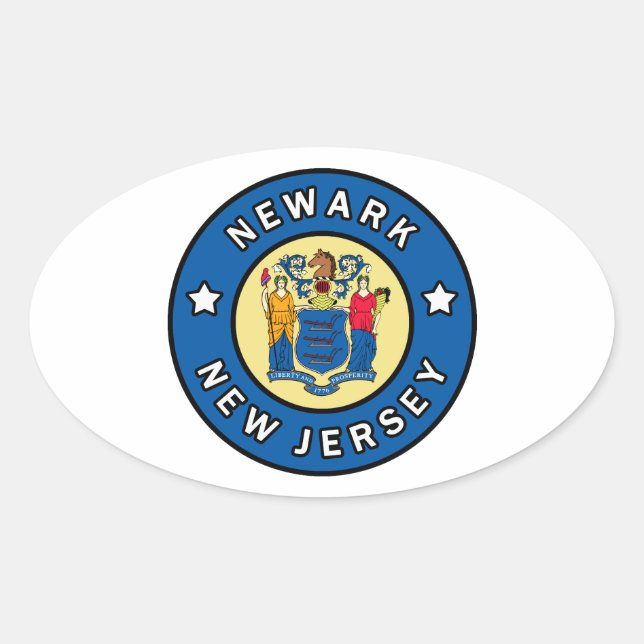 Pegatina Ovalada Nueva Jersey (Anverso)