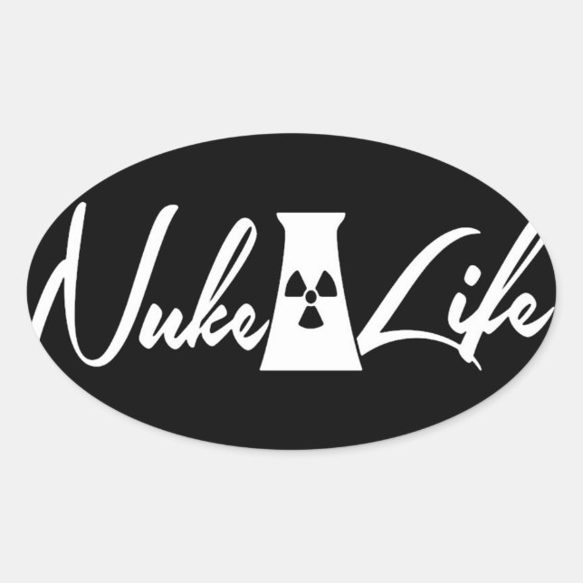 Pegatina Ovalada Nuke-Life (Anverso)