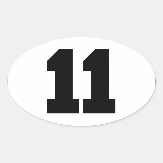 Pegatina Ovalada Número 11 Círculo (Anverso)