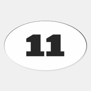 Pegatina Ovalada Número 11 Círculo