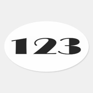 Pegatina Ovalada Número 123 a mediados del siglo