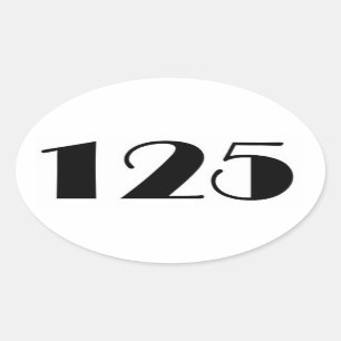 Pegatina Ovalada Número 125