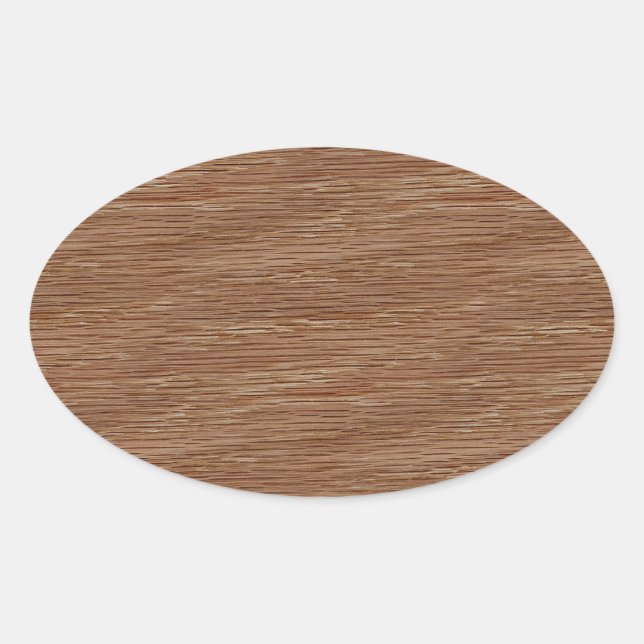 Pegatina Ovalada Oak Wood Grain Look (Anverso)