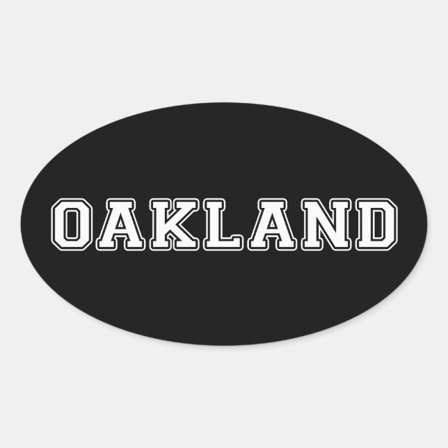 Pegatina Ovalada Oakland California (Anverso)