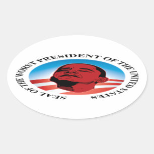Pegatina Ovalada Obama anti - el presidente peor