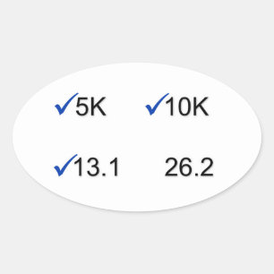 Pegatina Ovalada Objetivos de la maratón