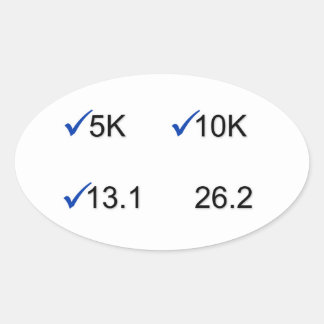Pegatina Ovalada Objetivos de la maratón