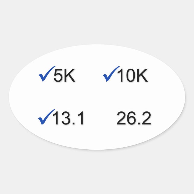 Pegatina Ovalada Objetivos de la maratón (Anverso)