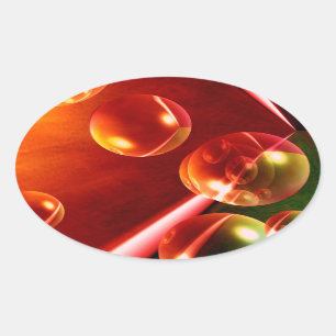 Pegatina Ovalada Obra abstracta contemporánea de Serdar Hizli