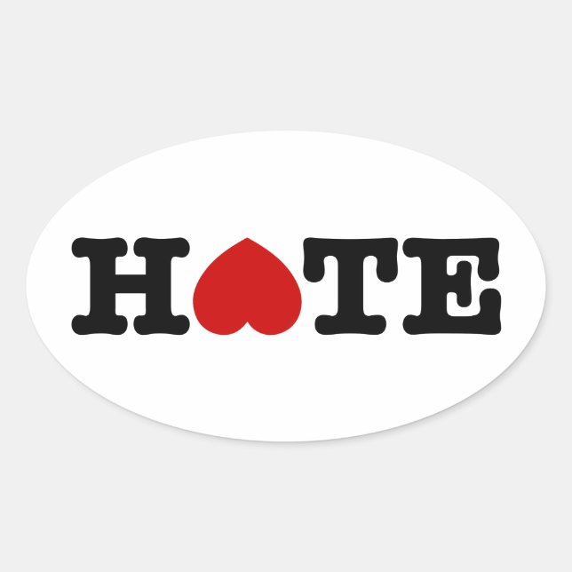 PEGATINA OVALADA ODIO (Anverso)