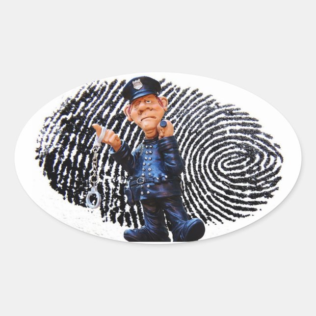 Pegatina Ovalada Oficial de policía (Anverso)