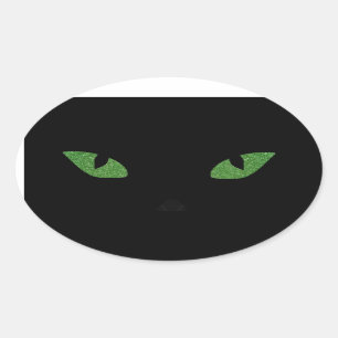 Pegatina Ovalada Ojos de gato del purpurina