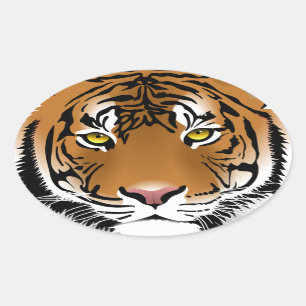 Pegatina Ovalada Ojos de Tigre