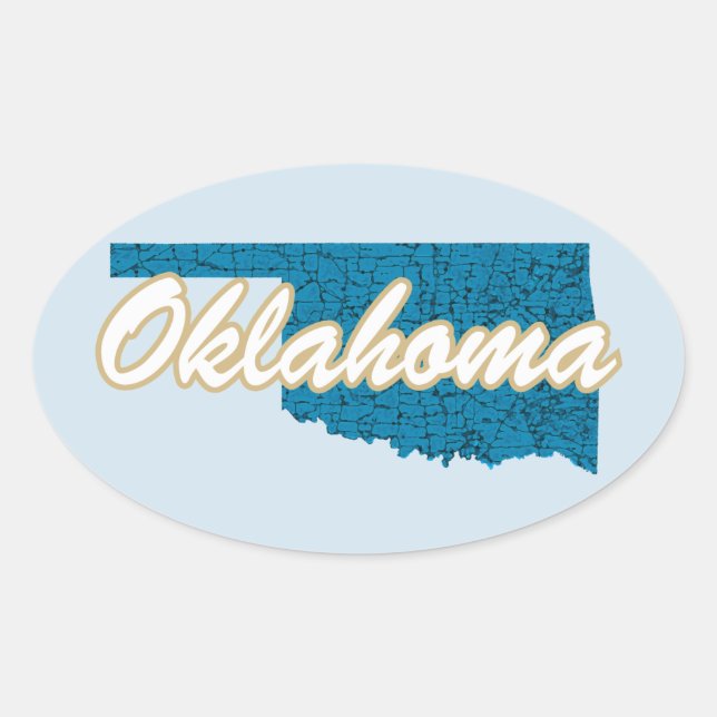 Pegatina Ovalada Oklahoma (Anverso)