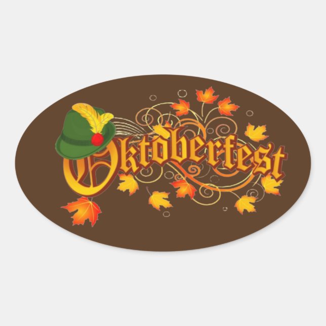 Pegatina Ovalada Oktoberfest (Anverso)