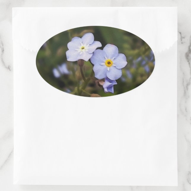 Pegatina Ovalada Olvídate de las flores (Bolso)