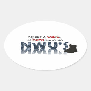 Pegatina Ovalada Olvide un cabo - mi héroe lleva NWU