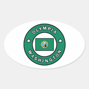 Pegatina Ovalada Olympia Washington