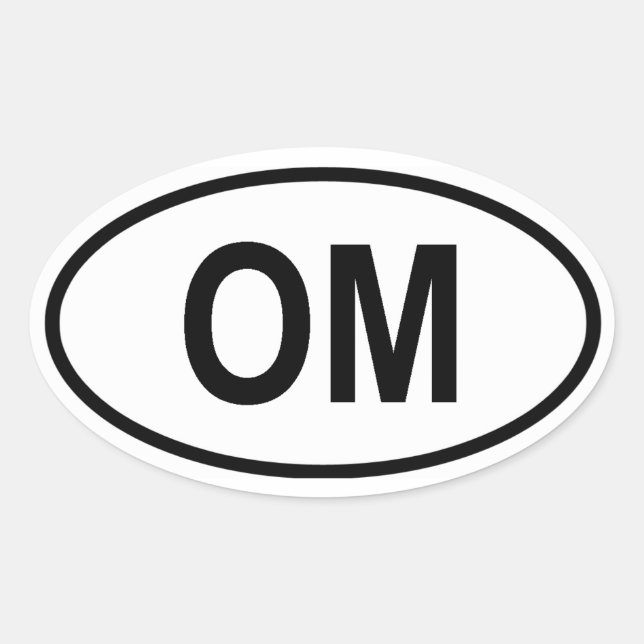 Pegatina Ovalada Omán "OM" (Anverso)