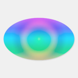 Pegatina Ovalada Ombre de ojos de arcoiris místico