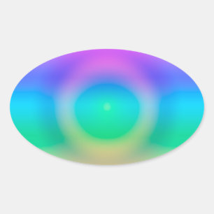 Pegatina Ovalada Ombre de ojos de arcoiris místico