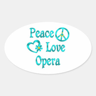 Pegatina Ovalada Ópera de amor de paz