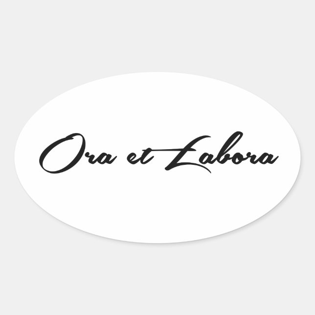Pegatina Ovalada Ora et Labora (Anverso)