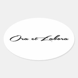Pegatina Ovalada Ora et Labora