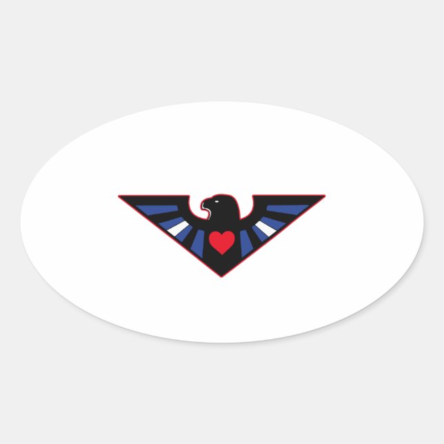 Pegatina Ovalada Orgullo de Águila de Cuero (Anverso)