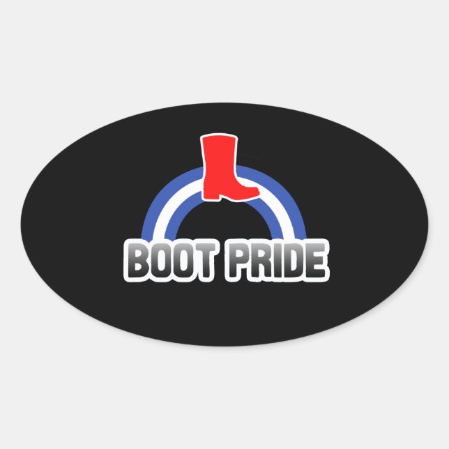 Pegatina Ovalada Orgullo de Boot (Anverso)