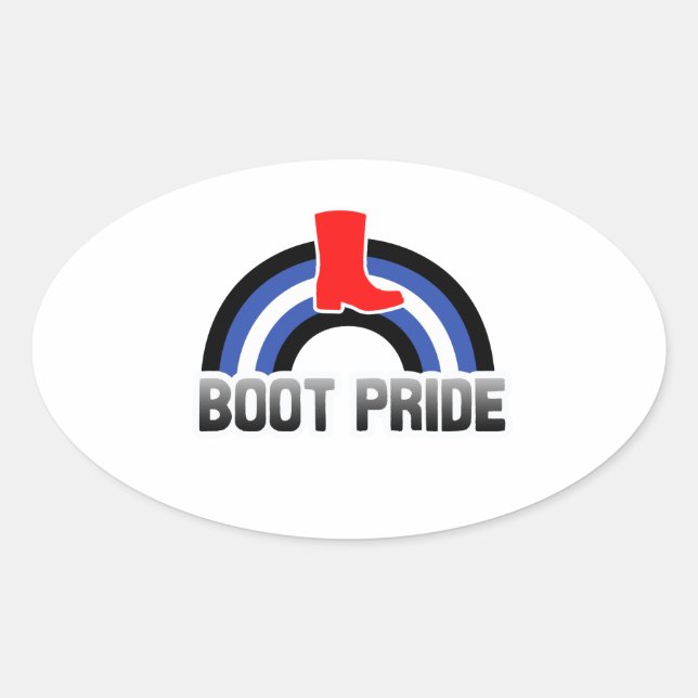 Pegatina Ovalada Orgullo de Boot (Anverso)