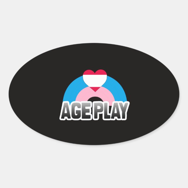 Pegatina Ovalada Orgullo de Juego de Edad (Anverso)
