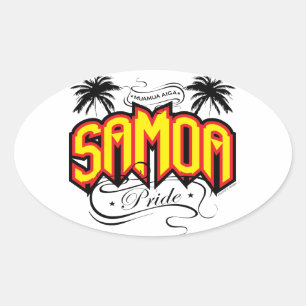 Pegatina Ovalada Orgullo de Samoa