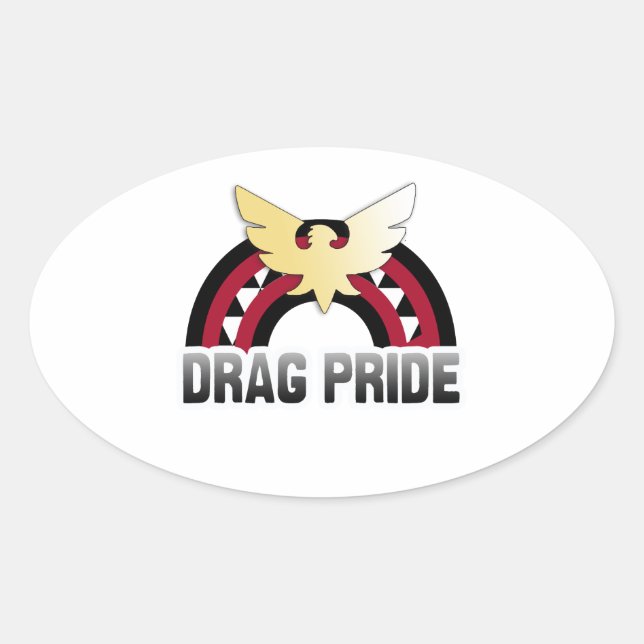 Pegatina Ovalada Orgullo Drag (Anverso)