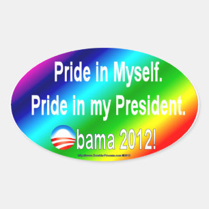 Pegatina Ovalada Orgullo en mí mismo, mi presidente