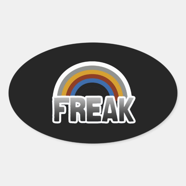 Pegatina Ovalada Orgullo freak (Anverso)