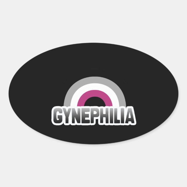 Pegatina Ovalada Orgullo Ginefilia (Anverso)