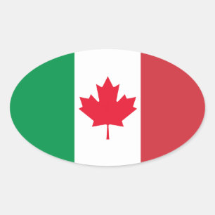 Pegatina Ovalada Orgullo ítalo-canadiense