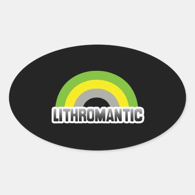 Pegatina Ovalada Orgullo litromántico (Anverso)