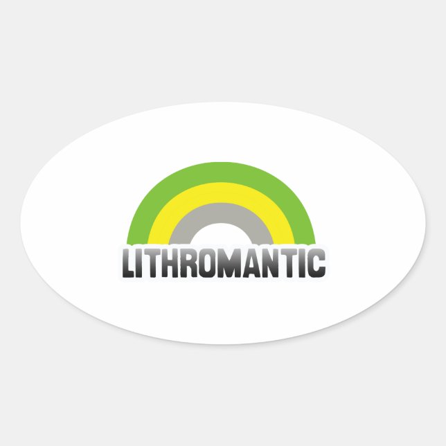 Pegatina Ovalada Orgullo litromántico (Anverso)