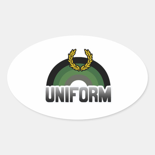 Pegatina Ovalada Orgullo Uniforme (Anverso)