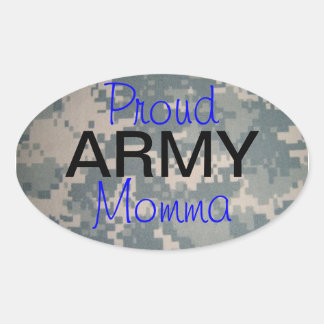 Pegatina Ovalada Orgullosa Momma del Ejército (oval)
