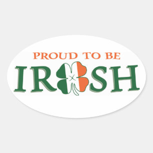 Pegatina Ovalada Orgulloso de ser irlandés