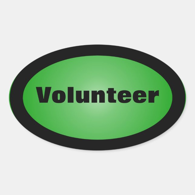Pegatina Ovalada Orgulloso de ser un voluntario dedicado (Anverso)