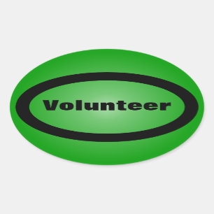 Pegatina Ovalada Orgulloso ser un voluntario dedicado
