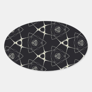 Pegatina Ovalada Ornamento dorado